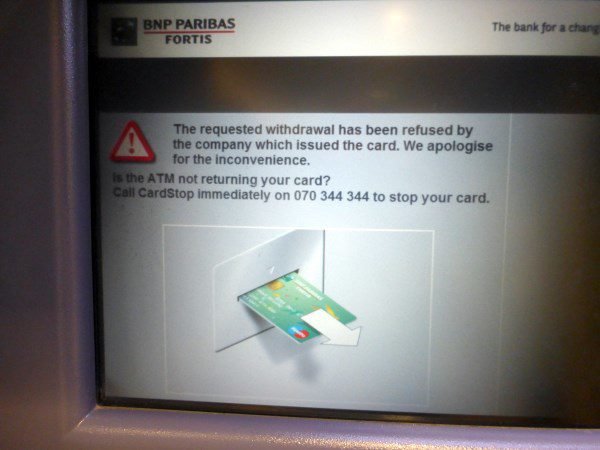 ATM card refused